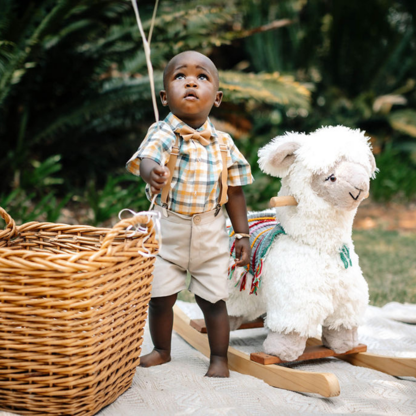Mini Boet Summer Set Tan Shorts & Tan Accessories