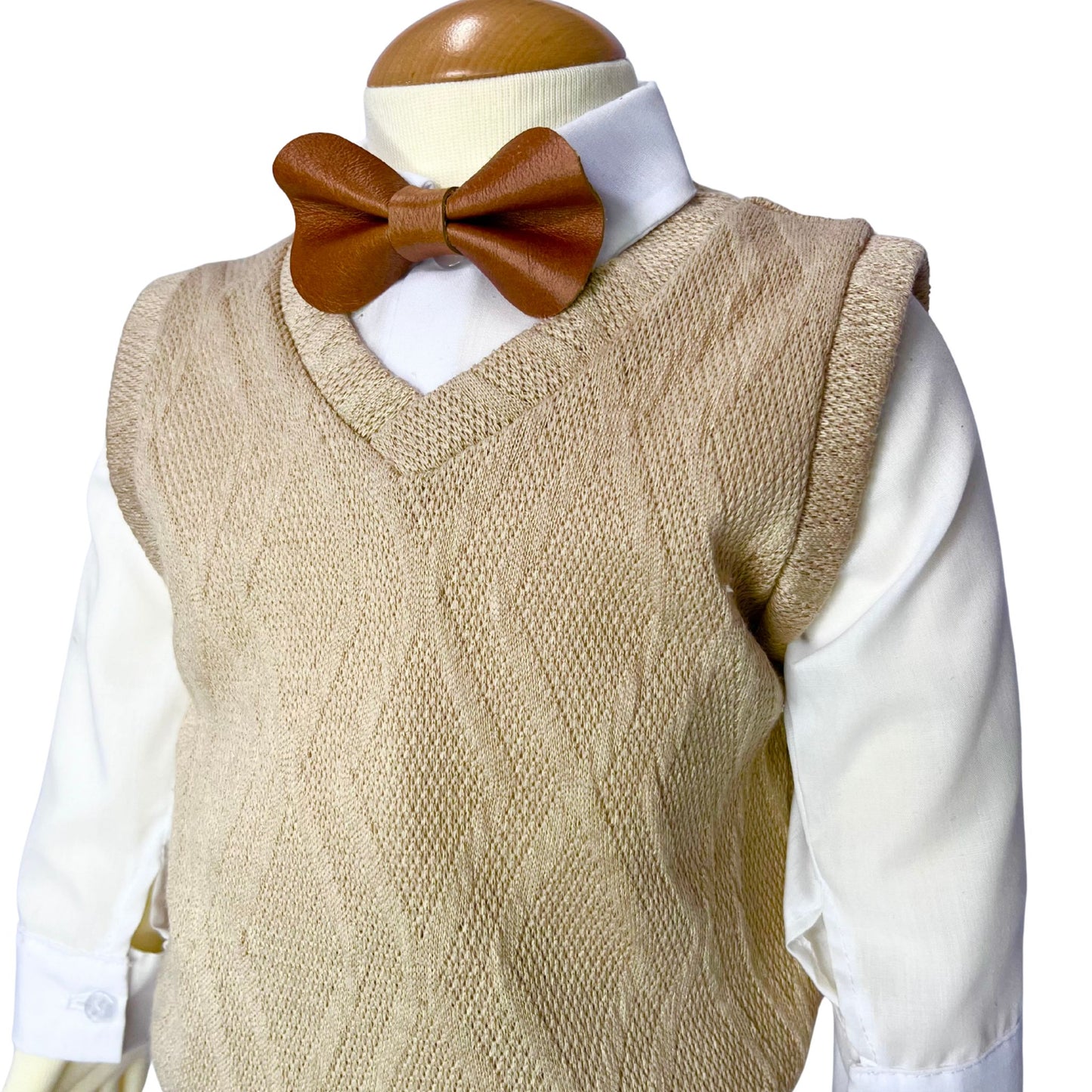 Baby Boy Sleeveless Tan Cardigan 0-24M