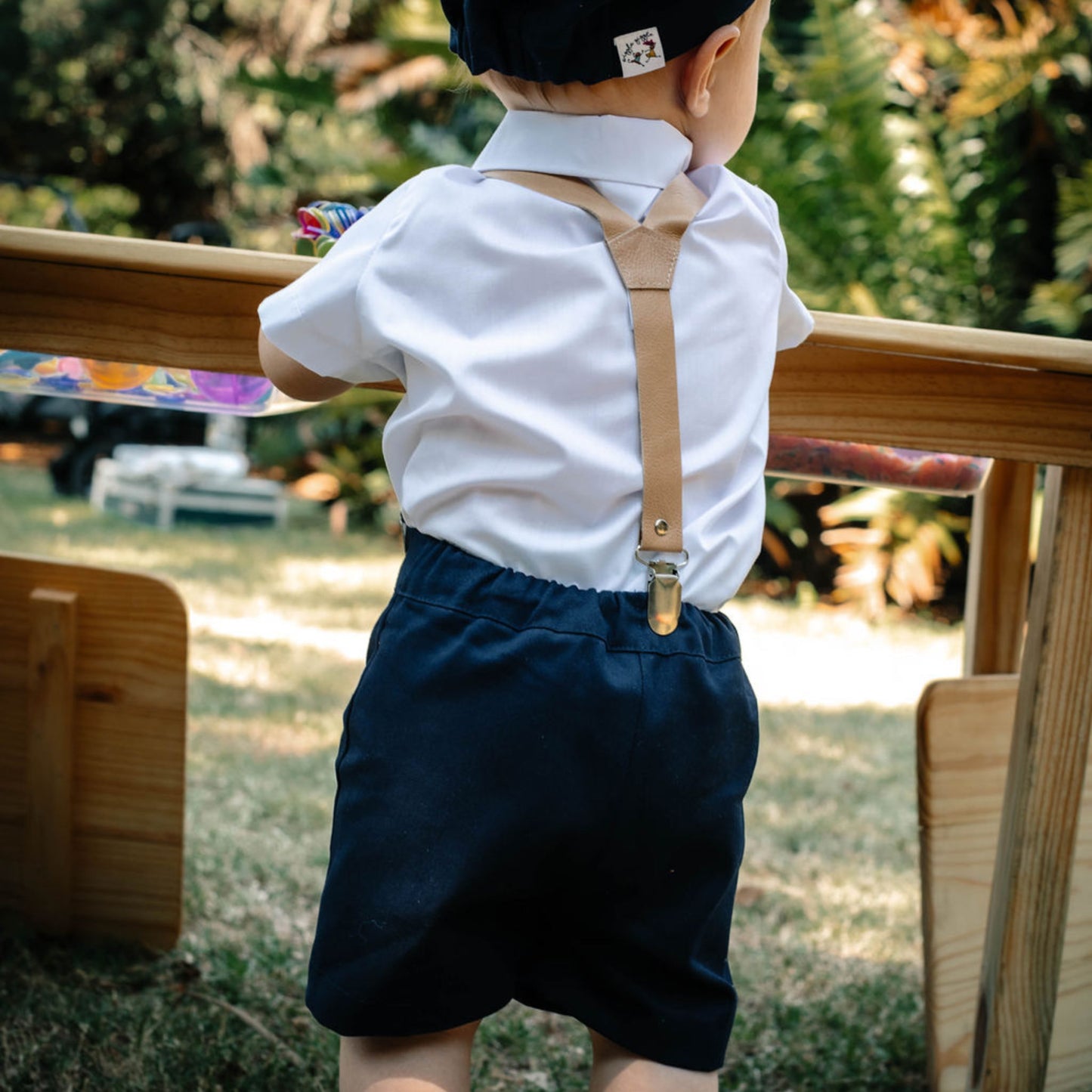 Summer Little Gentleman’s Picnic Set - Navy & Tan