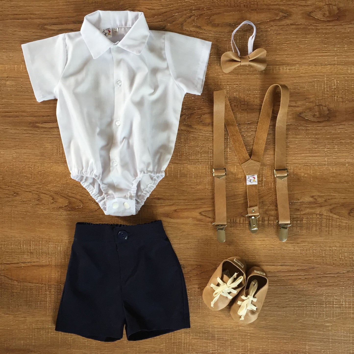 Summer Little Gentleman’s Picnic Set - Navy & Tan