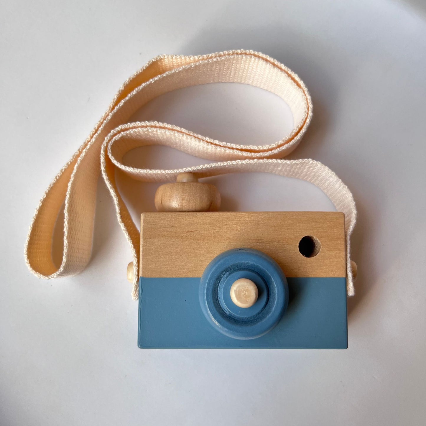 Toddler Wooden Toy Camera Blue
