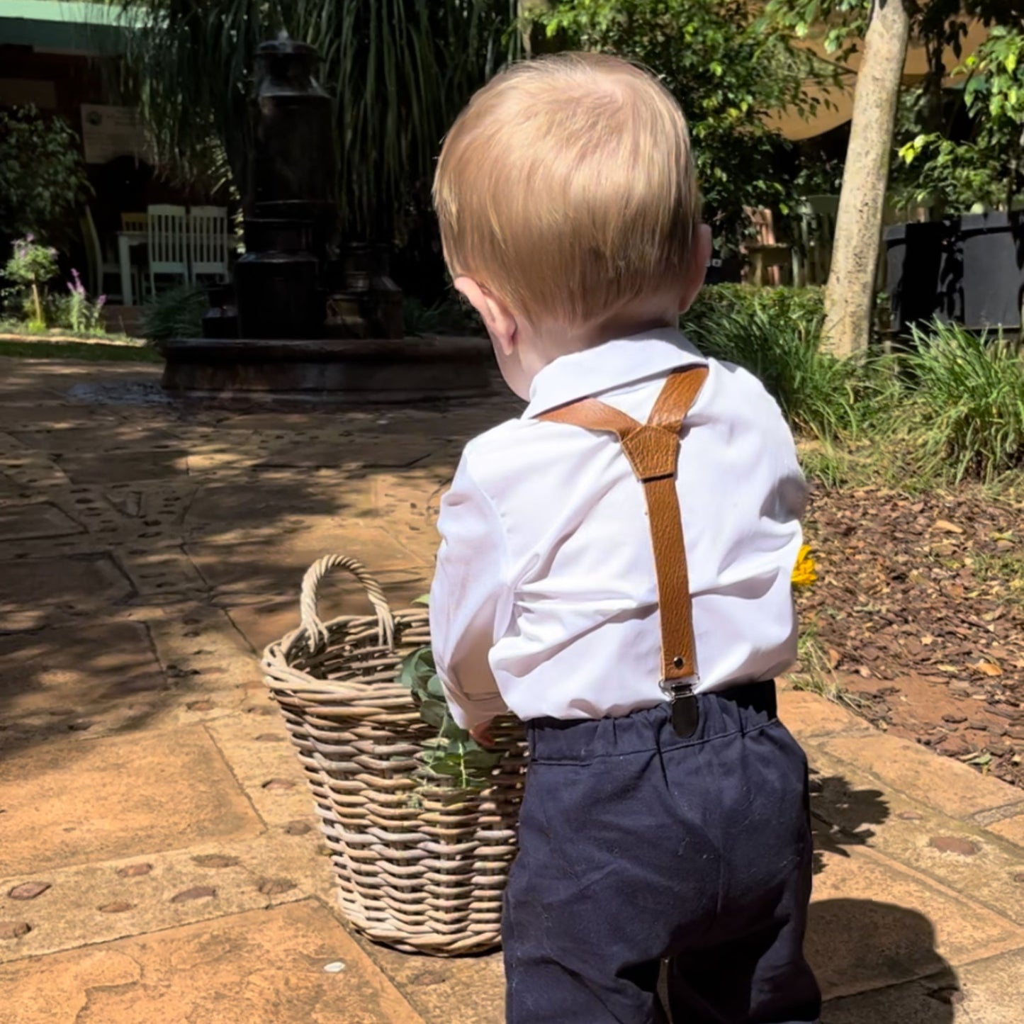 Baby Leather Suspenders and Bowtie Set