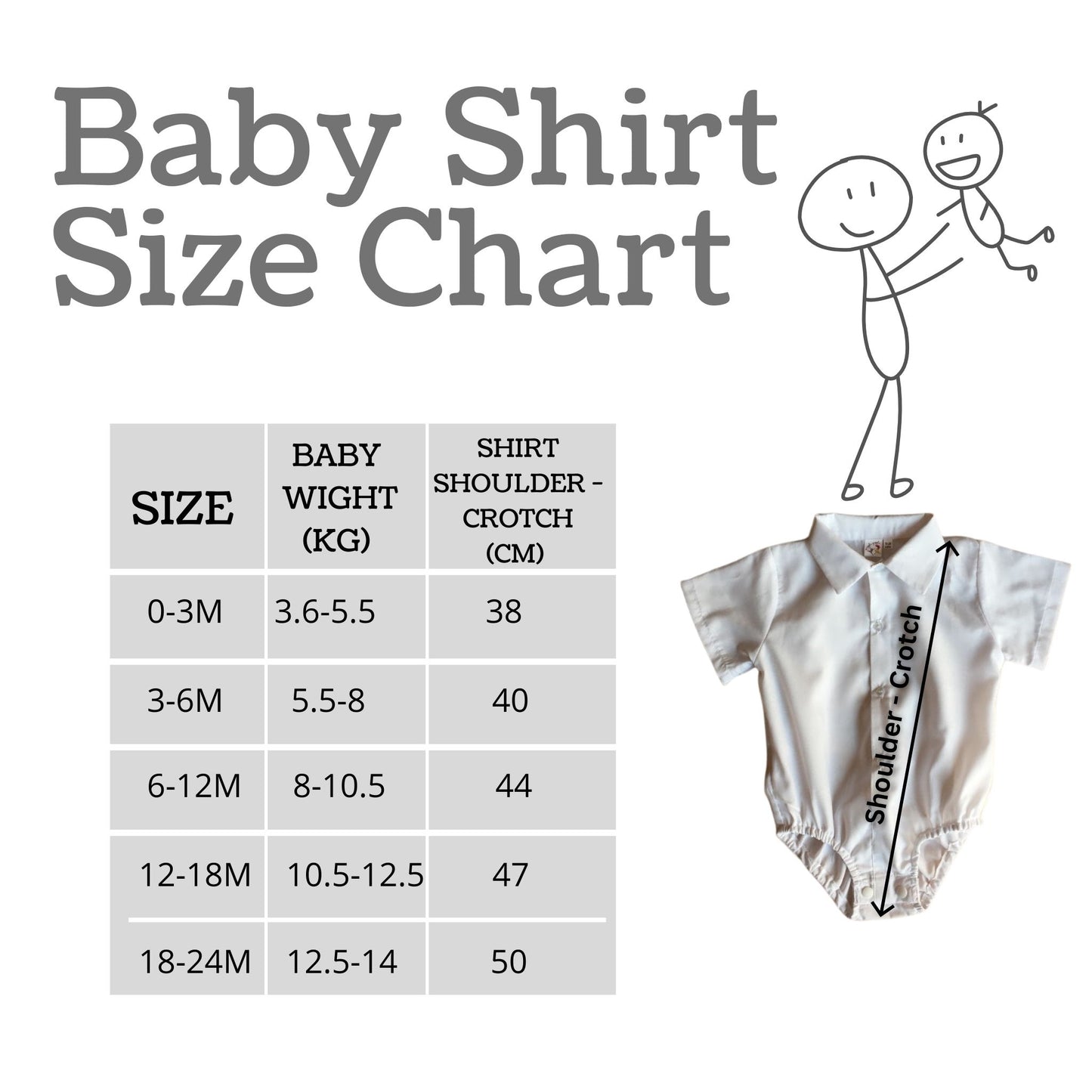 Boys Summer Collared Button Shirt White 0-24M