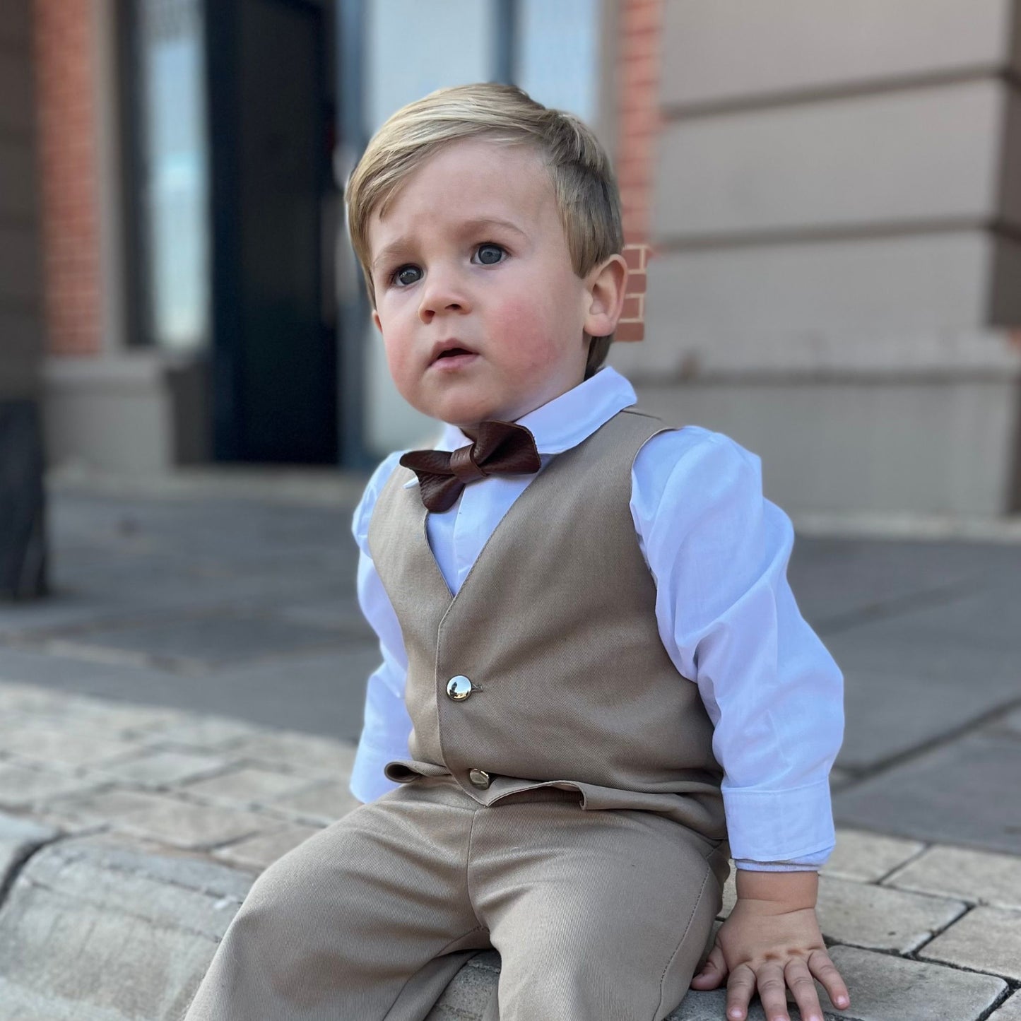Baby Boy Khaki Waist Coat 6-24m
