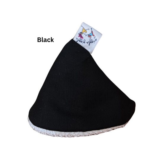 Black pee pee teepee cone showing soft cotton fabric